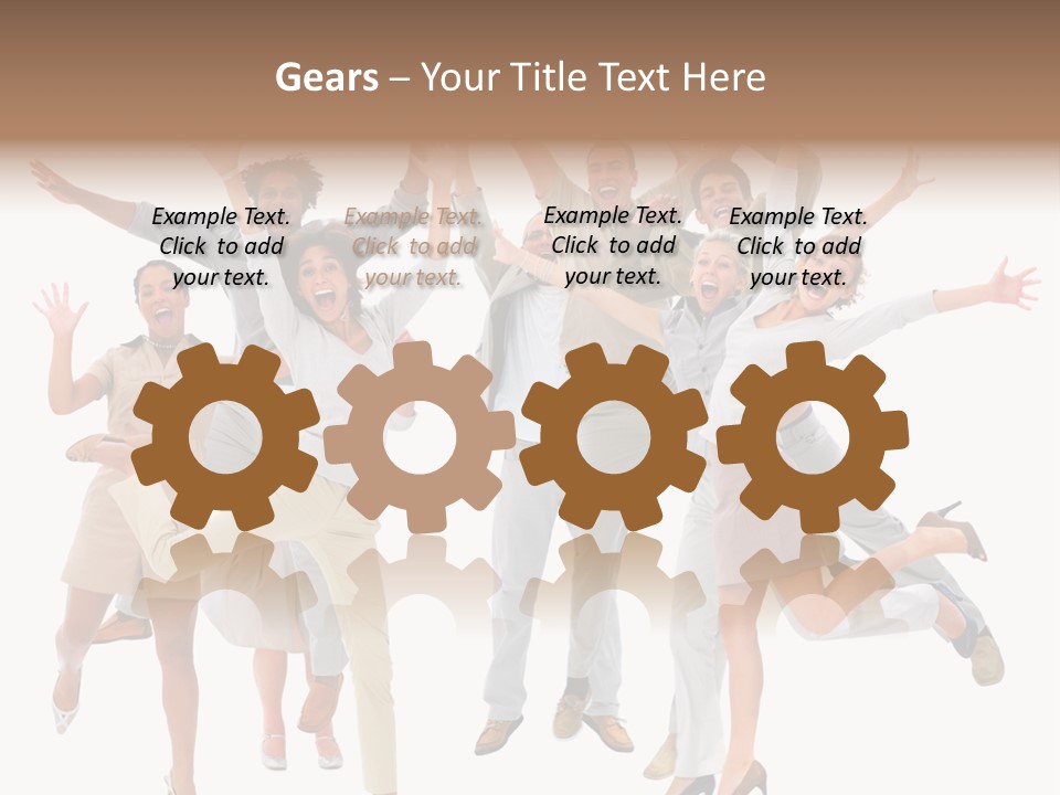 Teeth Joy Businesswoman PowerPoint Template