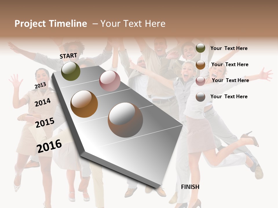 Teeth Joy Businesswoman PowerPoint Template