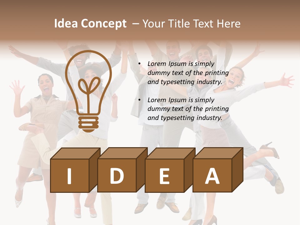 Teeth Joy Businesswoman PowerPoint Template