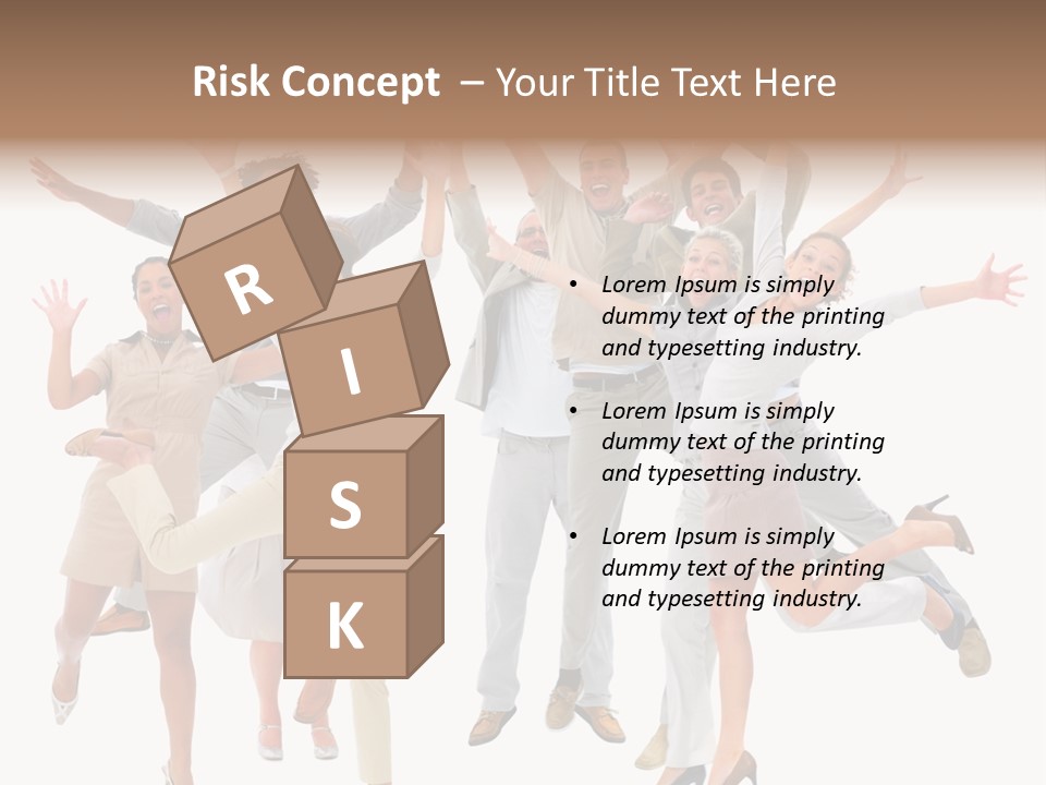 Teeth Joy Businesswoman PowerPoint Template