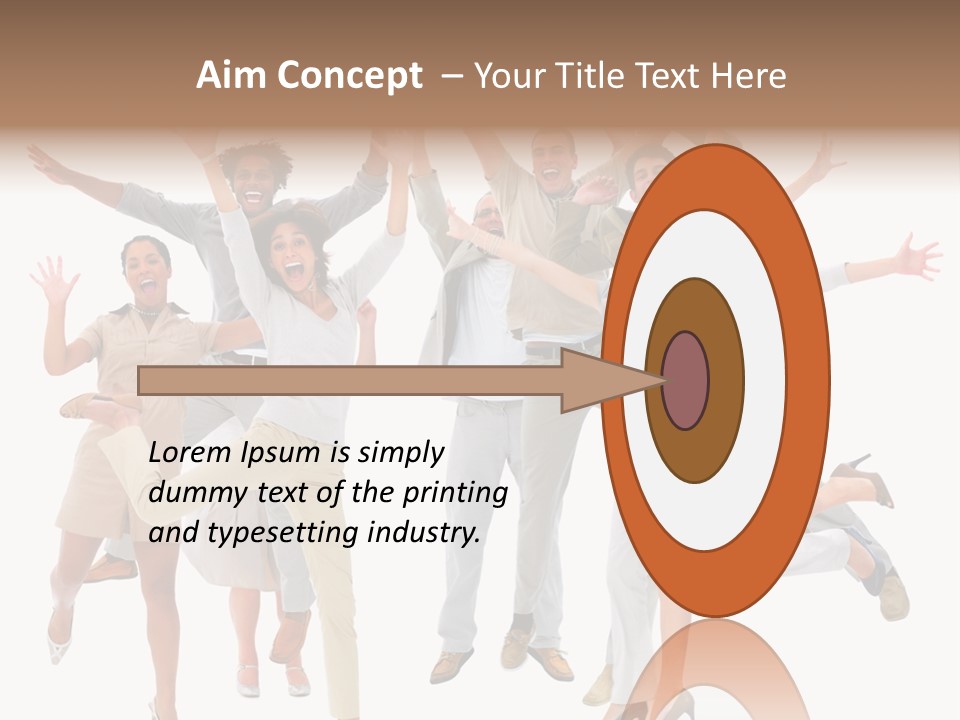 Teeth Joy Businesswoman PowerPoint Template