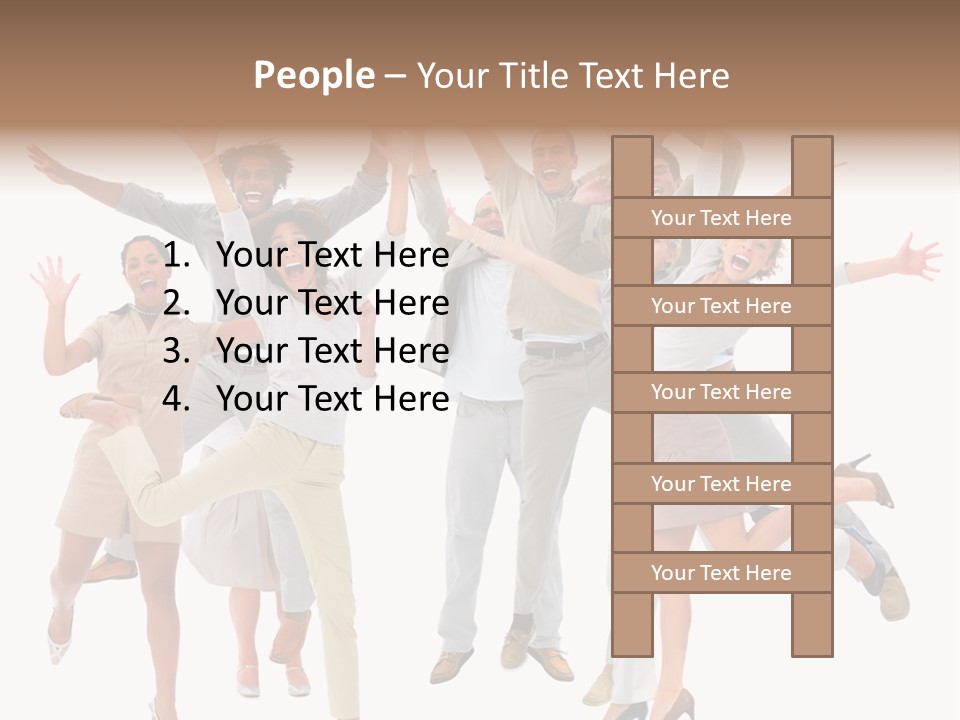 Teeth Joy Businesswoman PowerPoint Template
