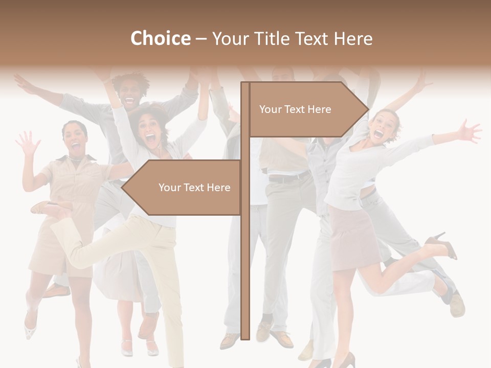 Teeth Joy Businesswoman PowerPoint Template