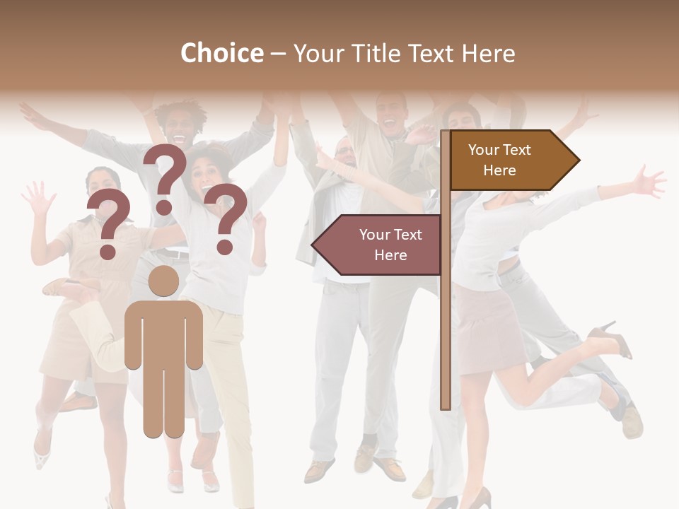 Teeth Joy Businesswoman PowerPoint Template