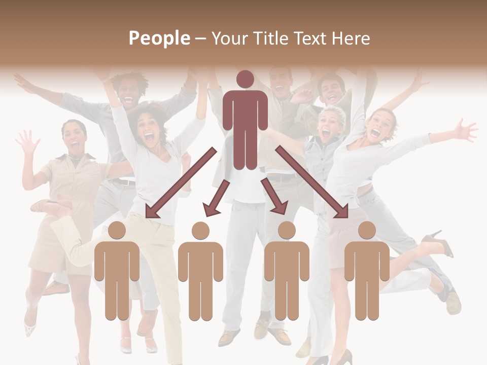 Teeth Joy Businesswoman PowerPoint Template