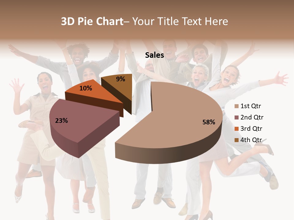 Teeth Joy Businesswoman PowerPoint Template