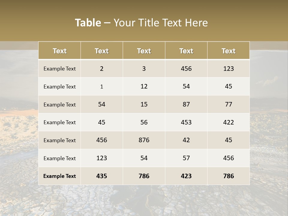 Scenic Global Dryness PowerPoint Template