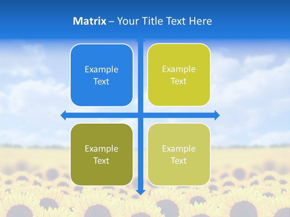 Plants Blue Sunflower PowerPoint Template