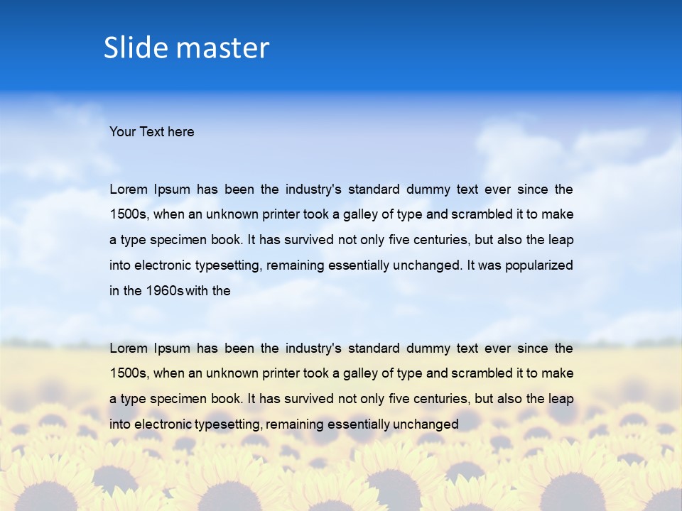 Plants Blue Sunflower PowerPoint Template