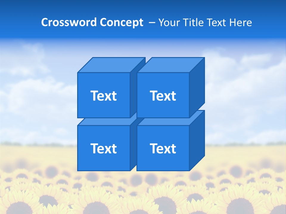 Plants Blue Sunflower PowerPoint Template