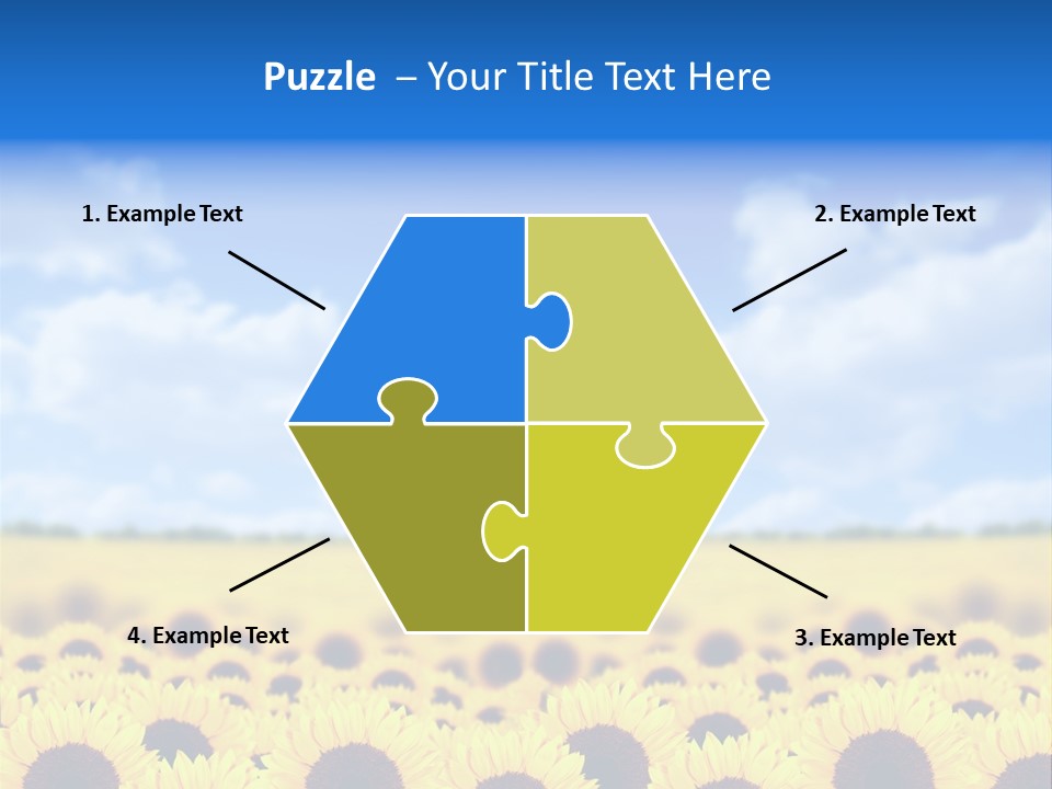 Plants Blue Sunflower PowerPoint Template