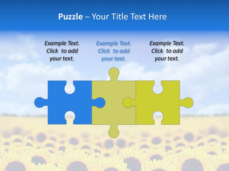 Plants Blue Sunflower PowerPoint Template