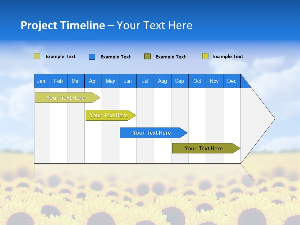 Plants Blue Sunflower PowerPoint Template