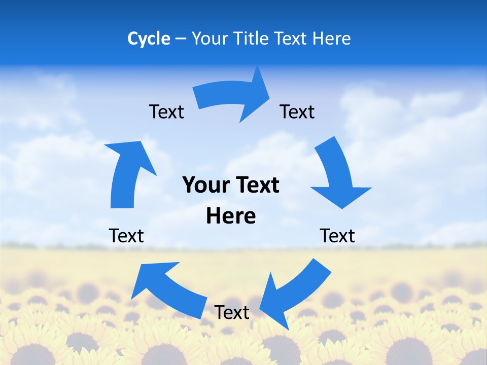 Plants Blue Sunflower PowerPoint Template