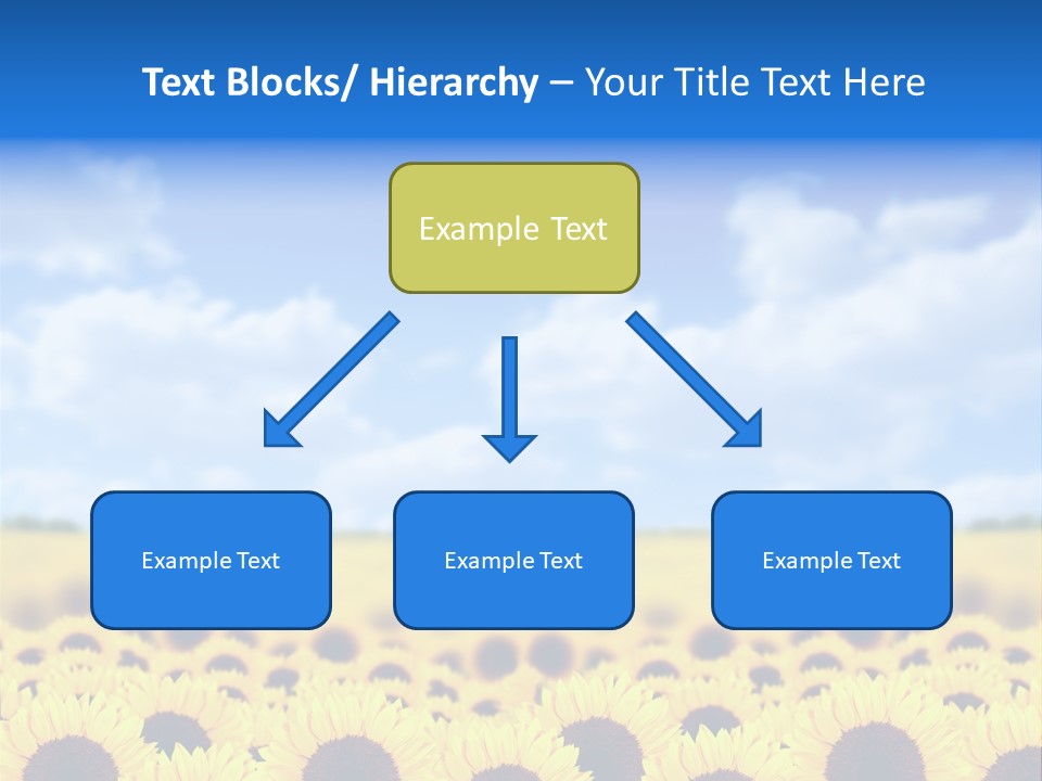 Plants Blue Sunflower PowerPoint Template