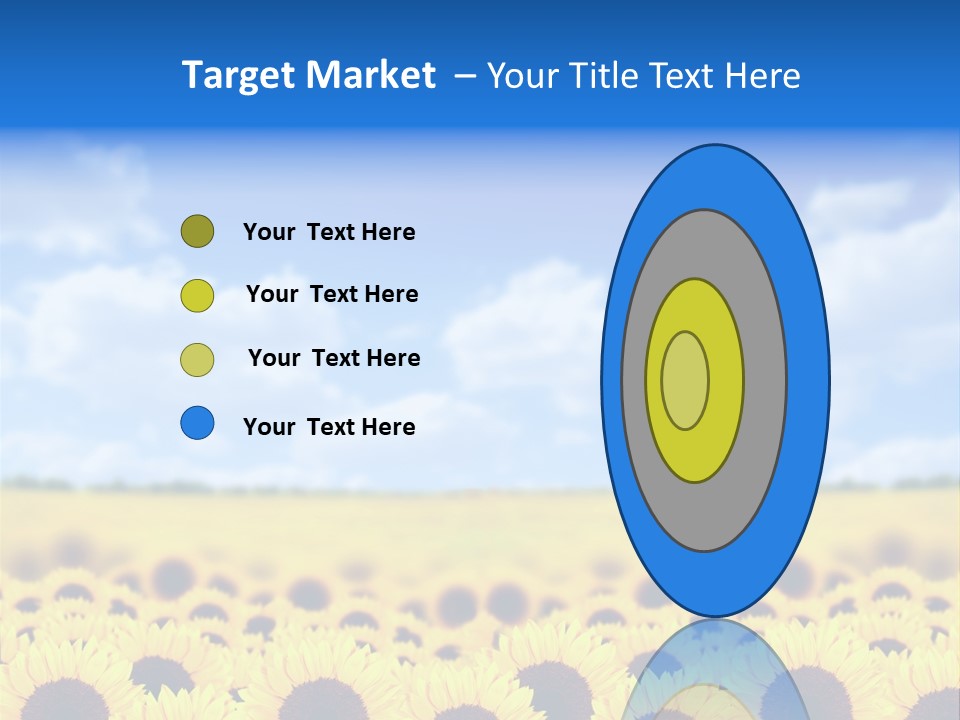 Plants Blue Sunflower PowerPoint Template