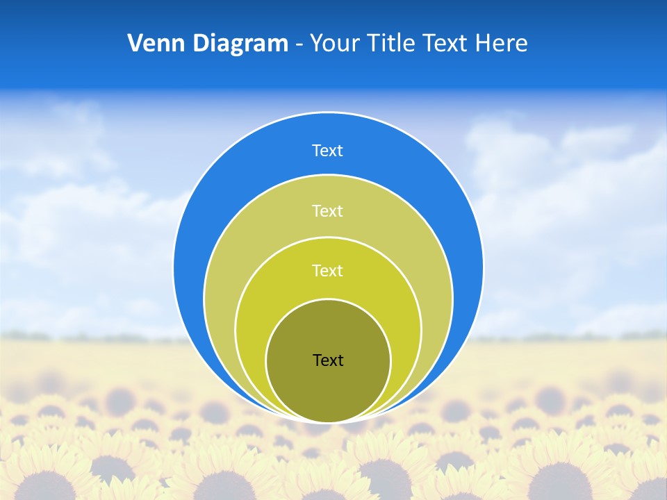 Plants Blue Sunflower PowerPoint Template