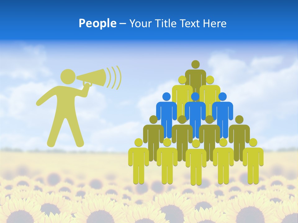 Plants Blue Sunflower PowerPoint Template