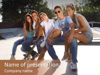 Skate Young Male PowerPoint Template