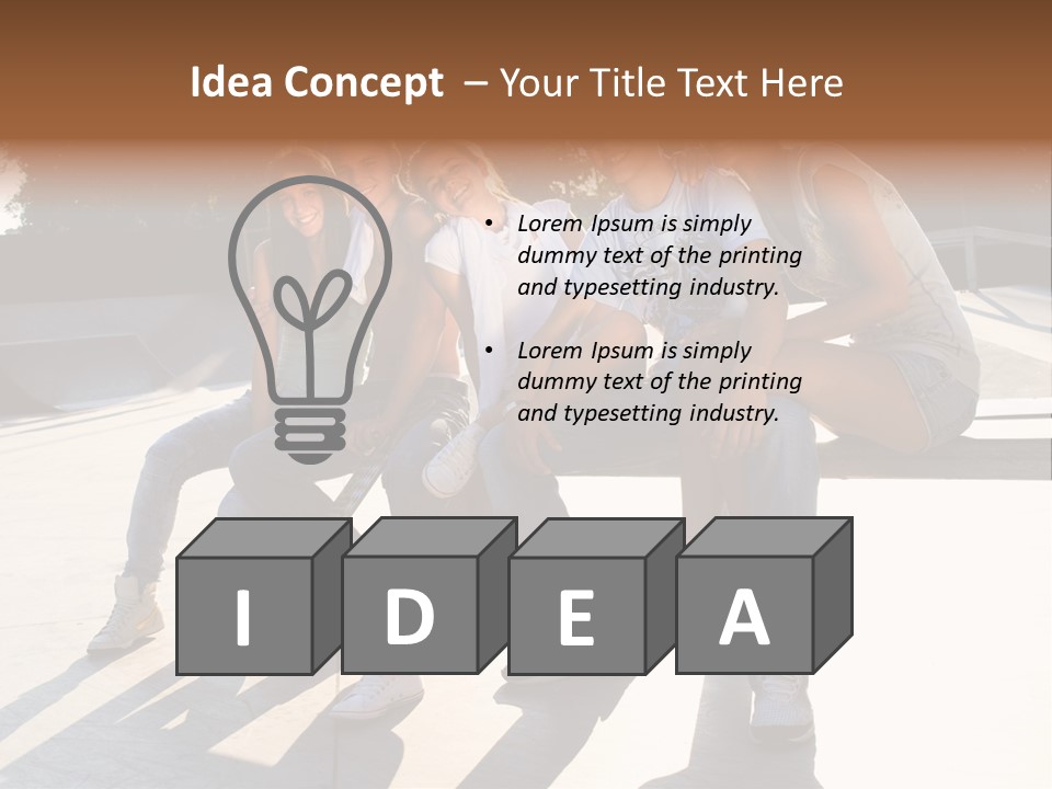 Skate Young Male PowerPoint Template