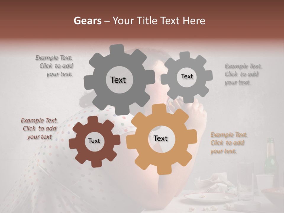 Hamburger Food Girl PowerPoint Template