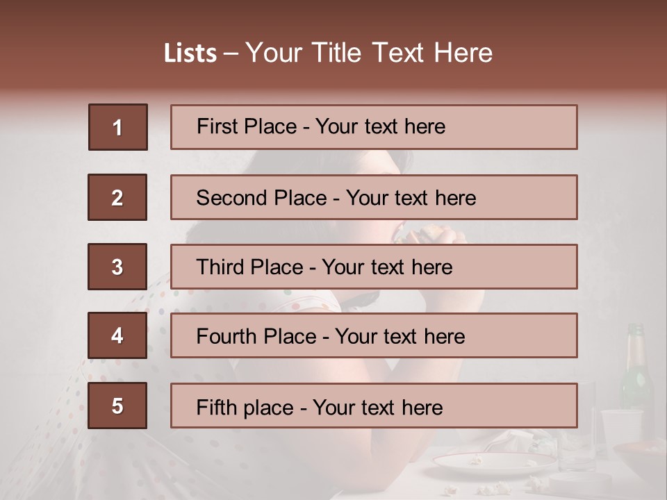 Hamburger Food Girl PowerPoint Template