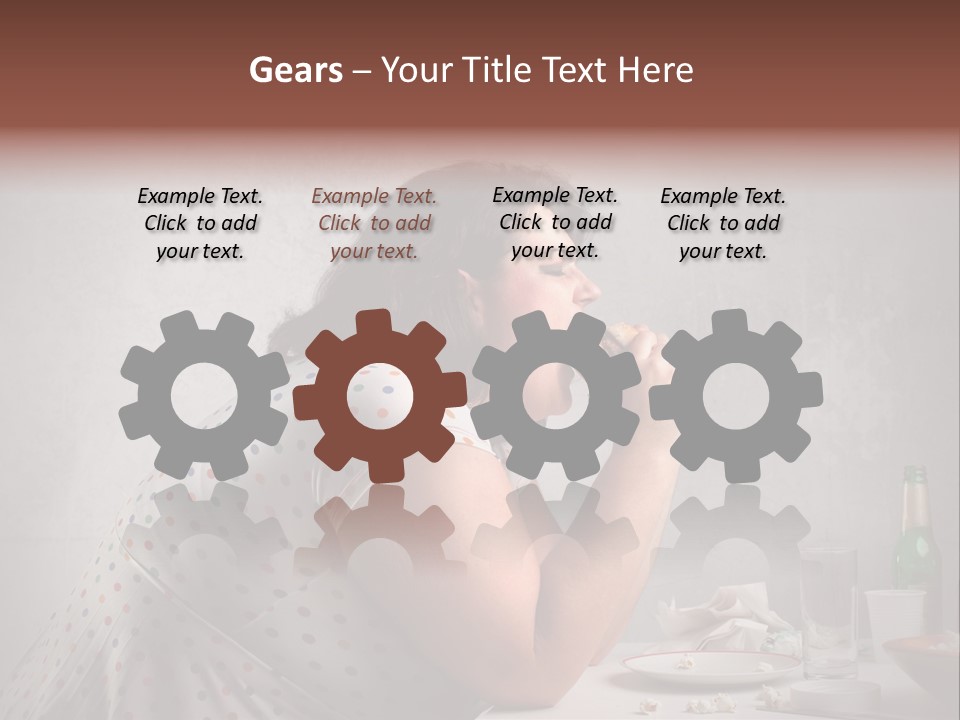 Hamburger Food Girl PowerPoint Template