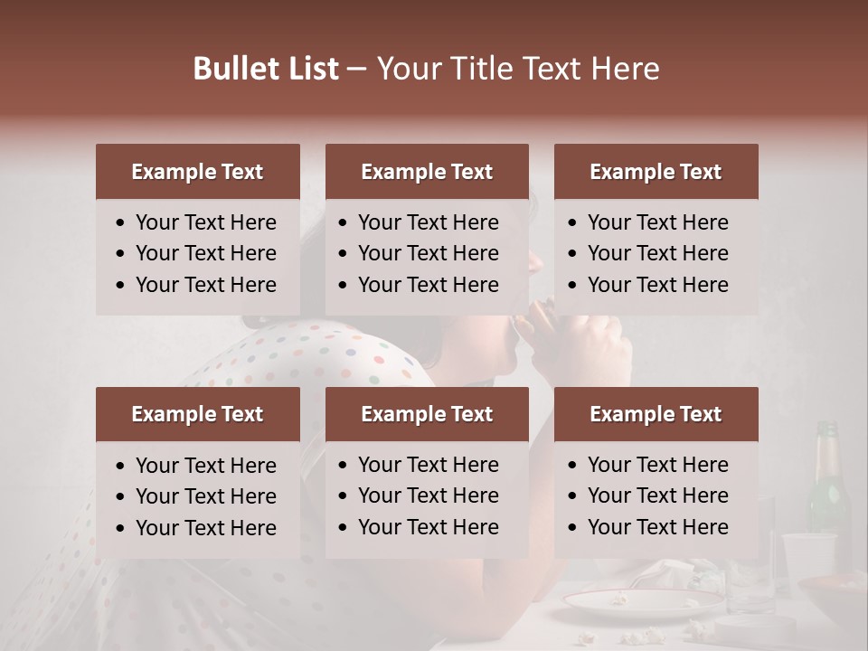 Hamburger Food Girl PowerPoint Template