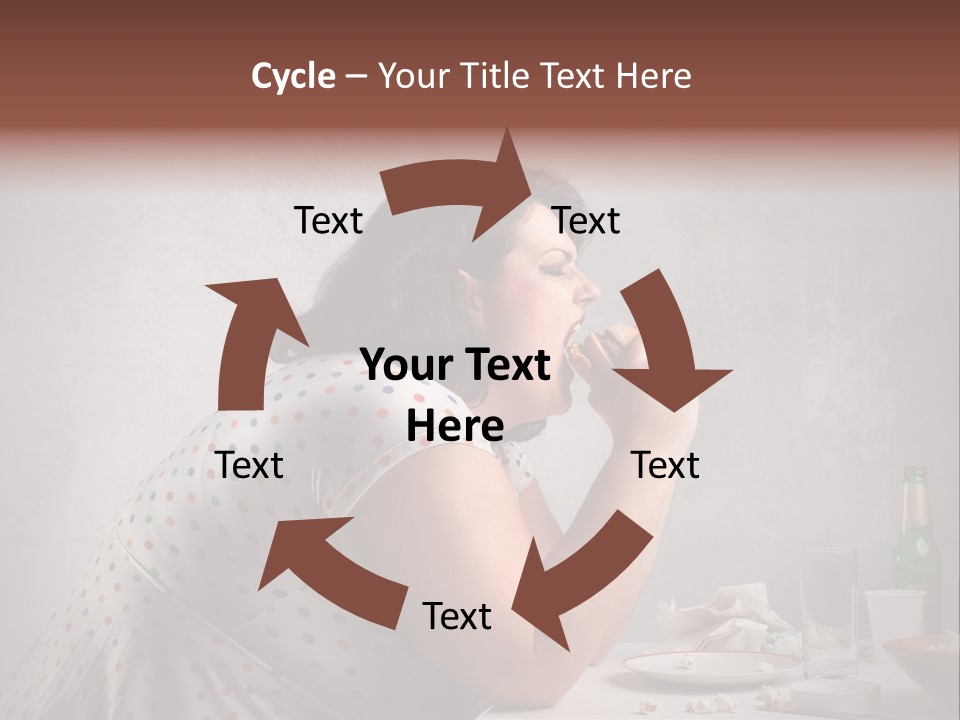 Hamburger Food Girl PowerPoint Template