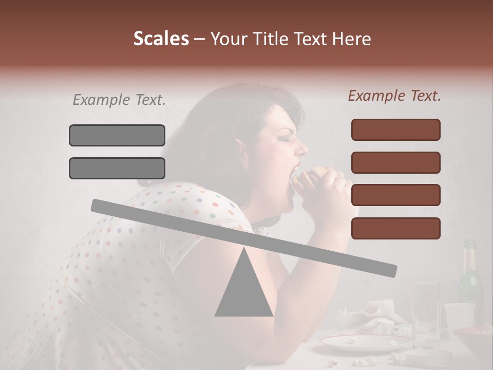 Hamburger Food Girl PowerPoint Template