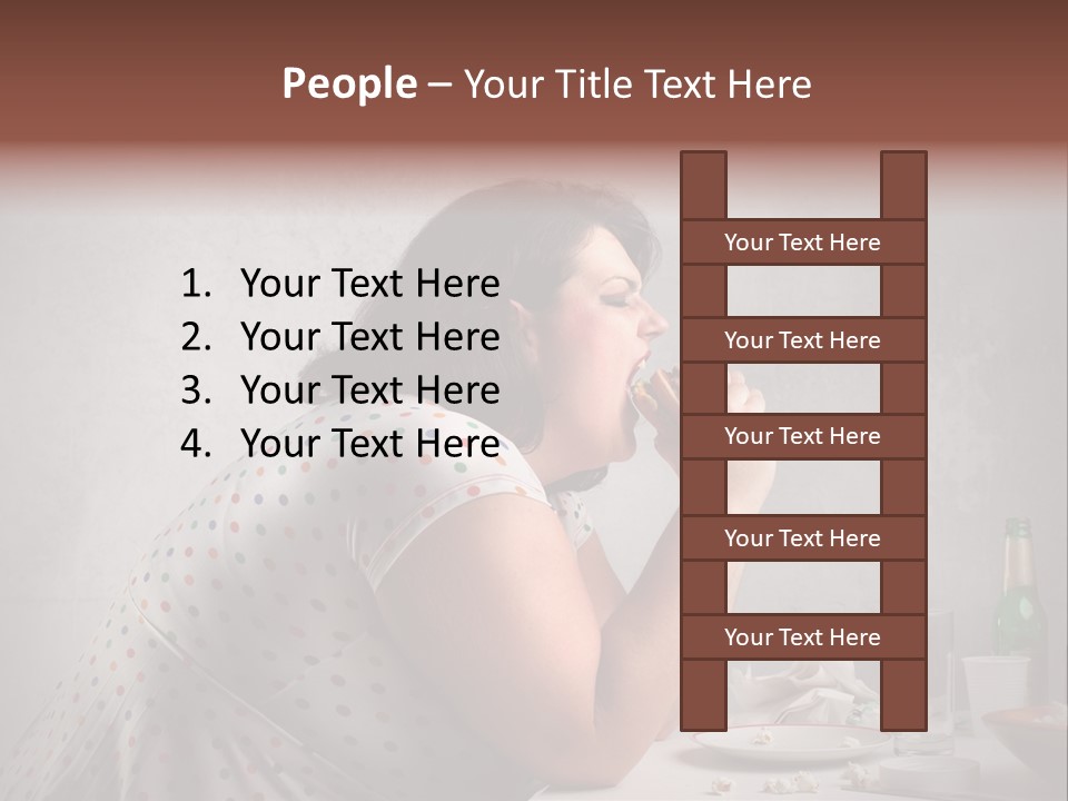 Hamburger Food Girl PowerPoint Template