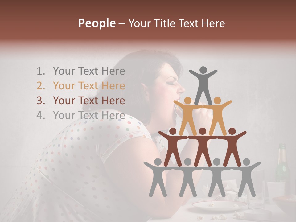 Hamburger Food Girl PowerPoint Template