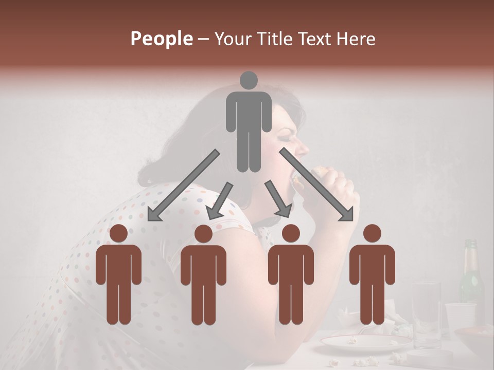 Hamburger Food Girl PowerPoint Template