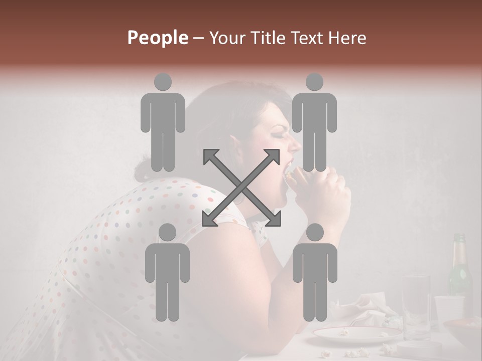 Hamburger Food Girl PowerPoint Template