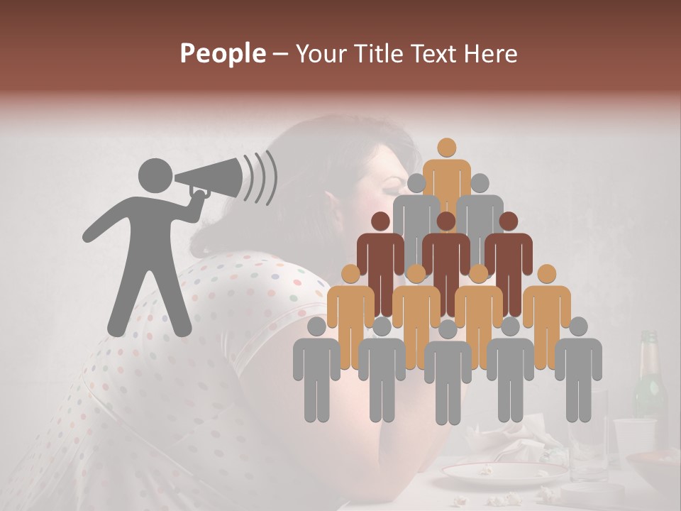 Hamburger Food Girl PowerPoint Template