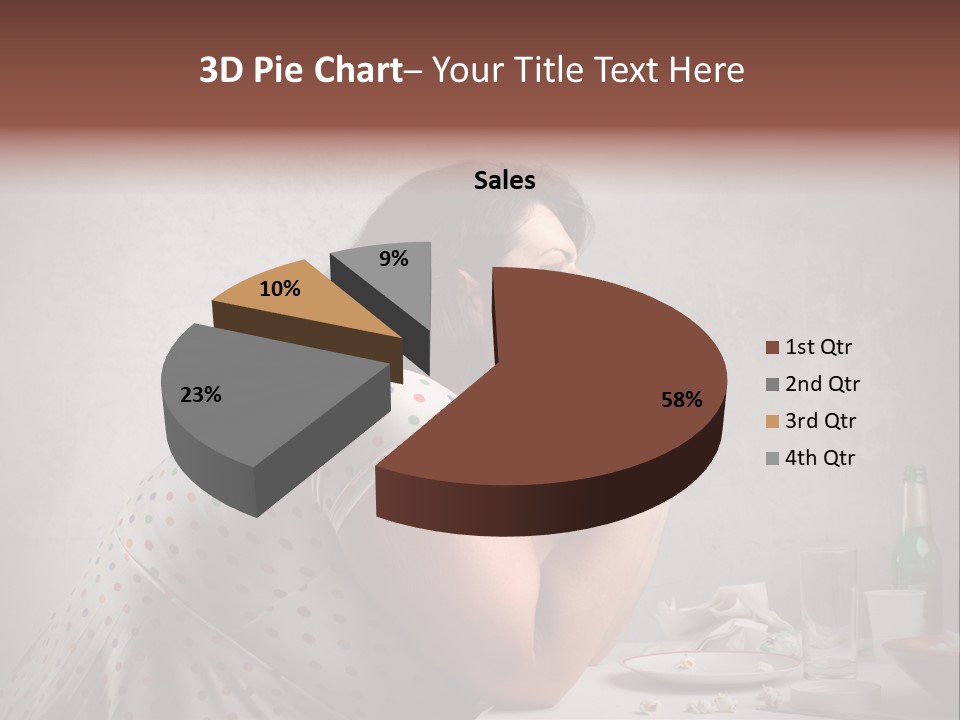 Hamburger Food Girl PowerPoint Template
