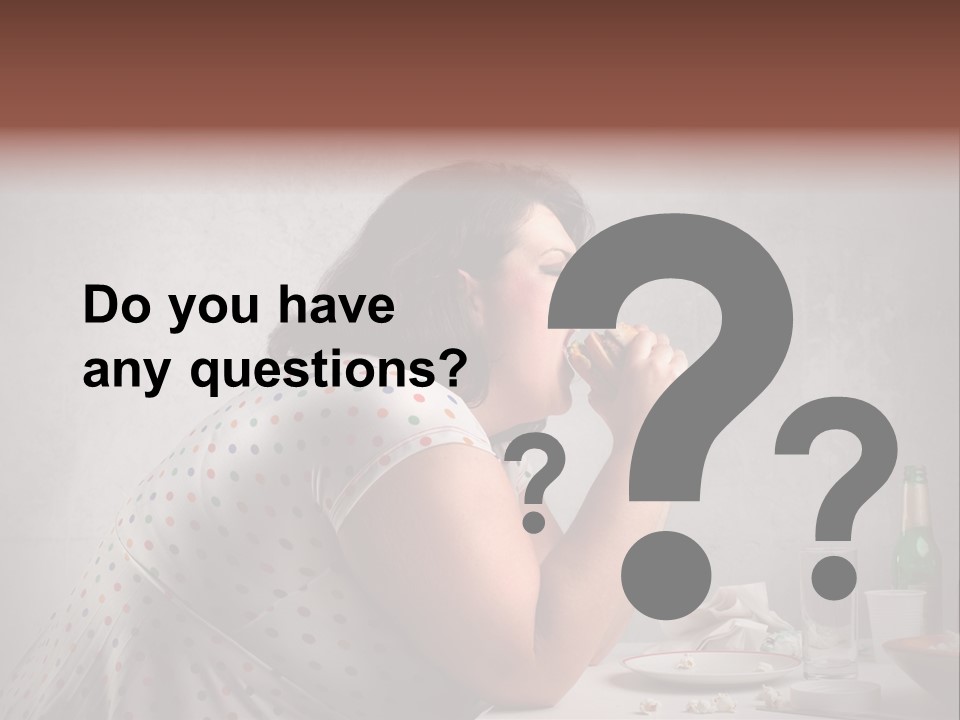 Hamburger Food Girl PowerPoint Template