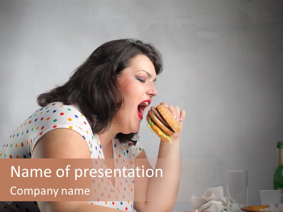 Drink Eat Girl PowerPoint Template