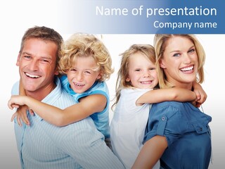 Isolated Mother Standing PowerPoint Template