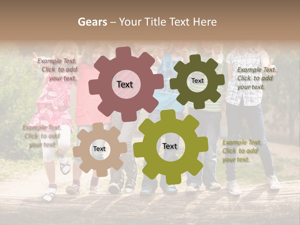 Schulfreunde Baum Grundschule PowerPoint Template