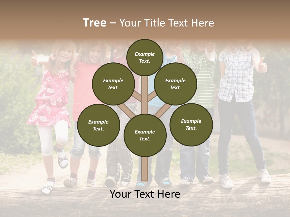 Schulfreunde Baum Grundschule PowerPoint Template