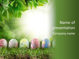 Background Easter Sunlight Rays PowerPoint Template