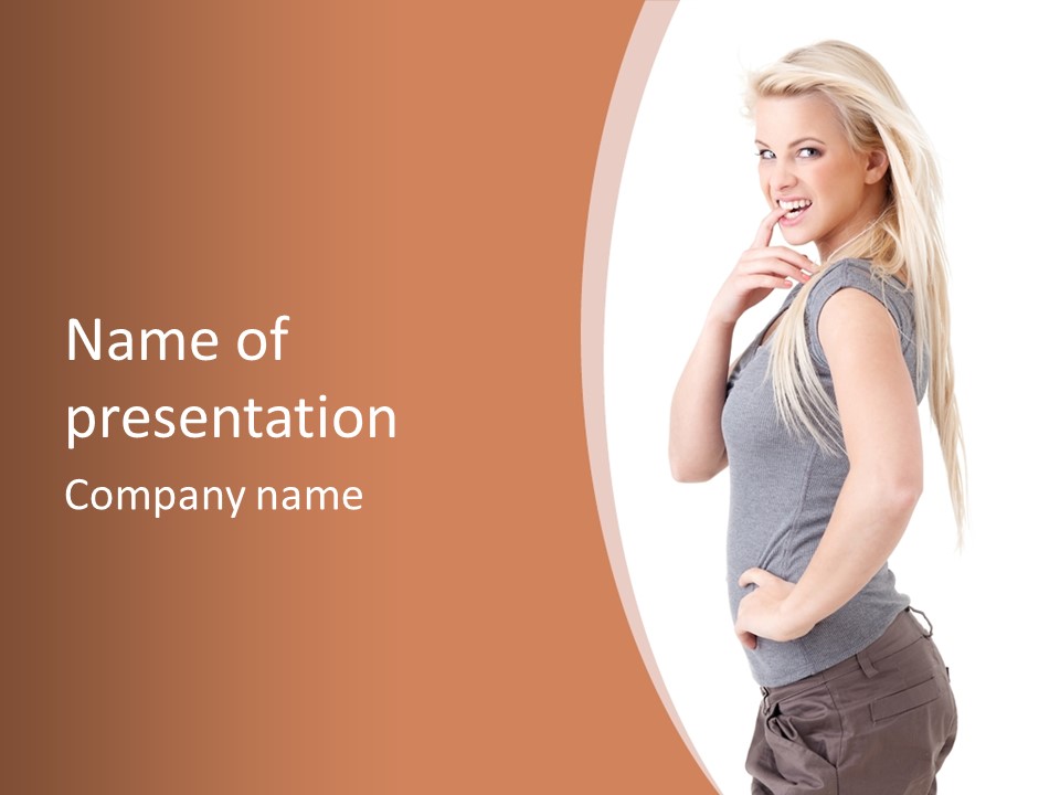 Woman Smiling Natural PowerPoint Template