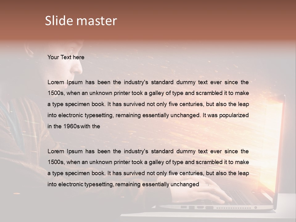 Computer Person Jugendlich PowerPoint Template