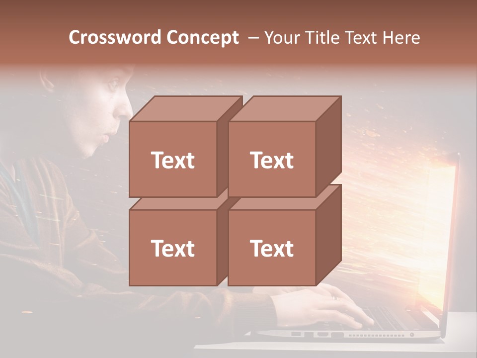 Computer Person Jugendlich PowerPoint Template