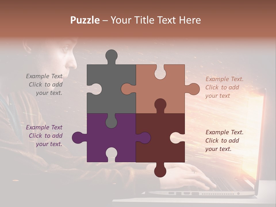 Computer Person Jugendlich PowerPoint Template
