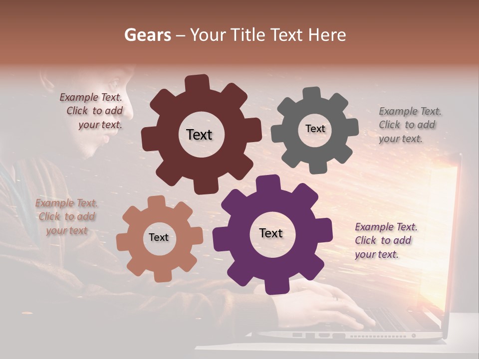 Computer Person Jugendlich PowerPoint Template