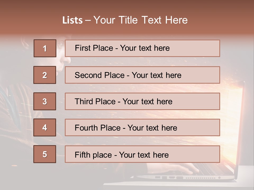 Computer Person Jugendlich PowerPoint Template
