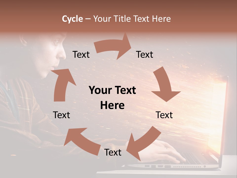 Computer Person Jugendlich PowerPoint Template