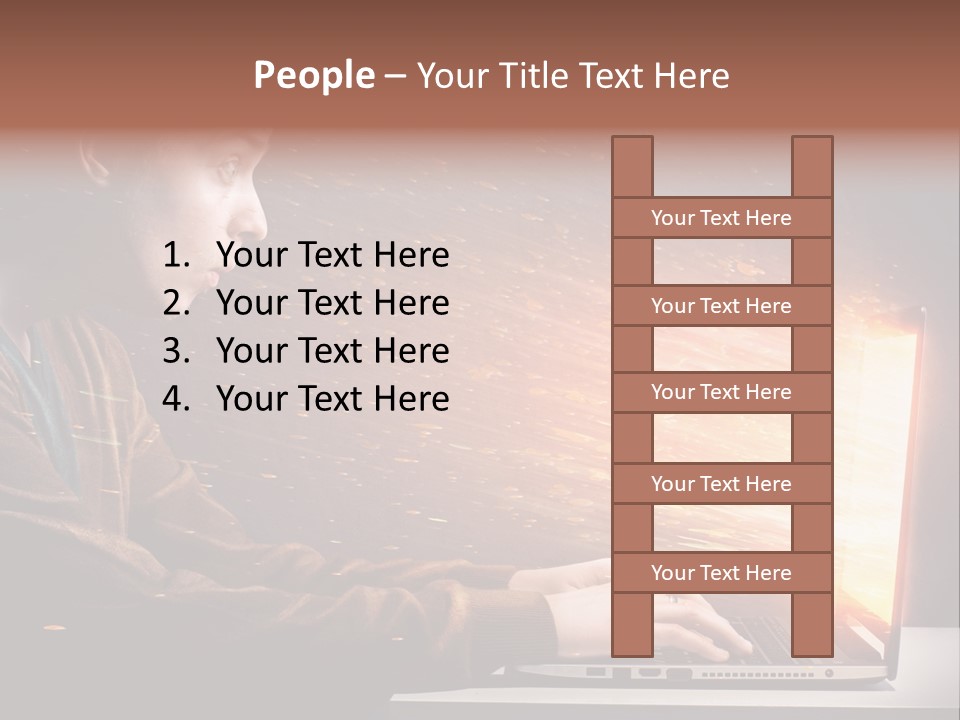 Computer Person Jugendlich PowerPoint Template